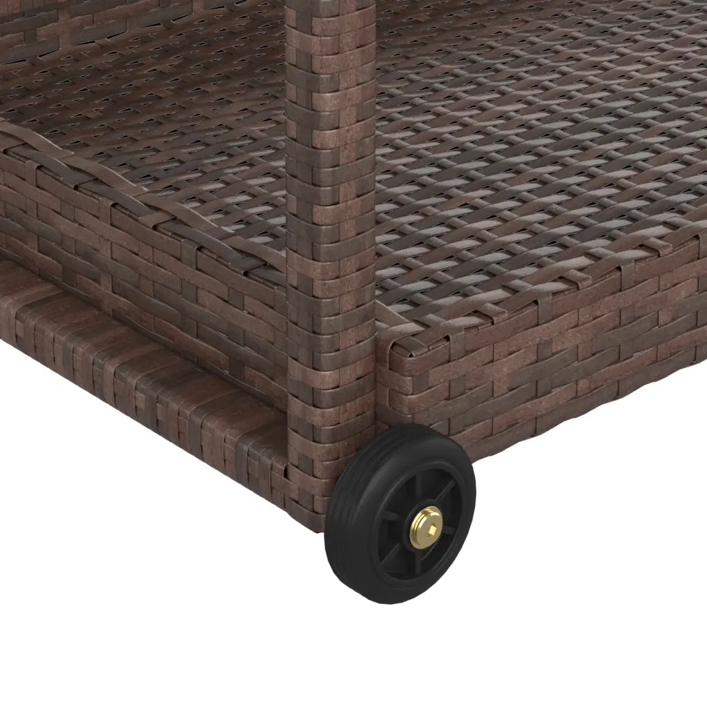 Carrello da Bar Marrone 100x45x83 cm in Polyrattan CFW3229516