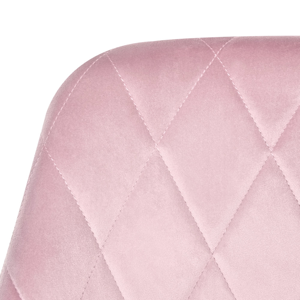 Sedia da ufficio in velluto color rosa pastello seduta regolabile girevole stile moderno per ufficio domestico