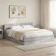 Struttura del letto con stoccaggio e testata Sonoma grigio 3433981