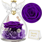 Cadeau Eterno Fiore Angelo, Angelo di Vetro con Fiori Eterni Regalo per la Mamma, Regalo di Compleanno per la Donna, Regalo per la Mamma, Regalo per la Nonna, Regalo per la Mamma il Giorno della Mamma, Natale, San Valentino