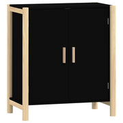 Credenza | Madia | Buffet da pranzo | Armadio da pranzo Nera 62x38x70 cm in Legno Multistrato