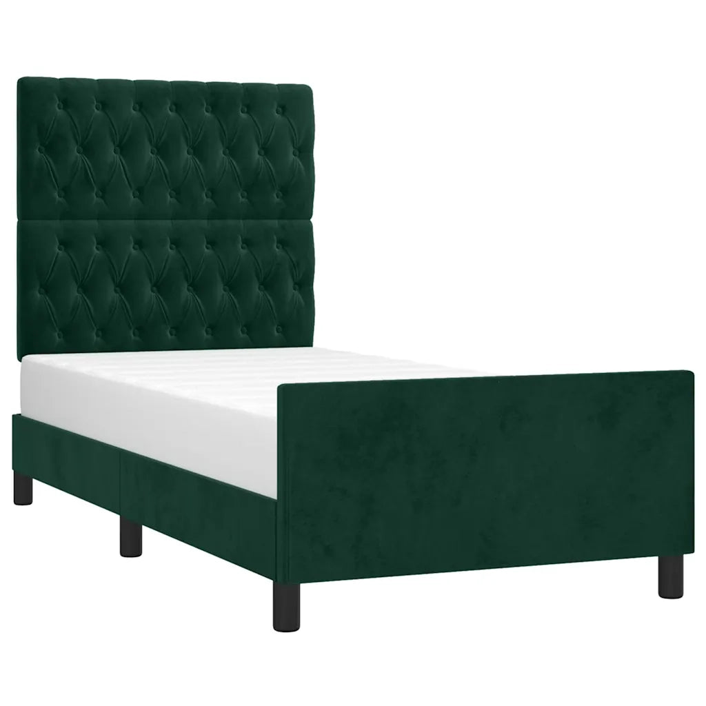Giroletto senza Materasso Verde Scuro 100x200 cm in Velluto 3125925