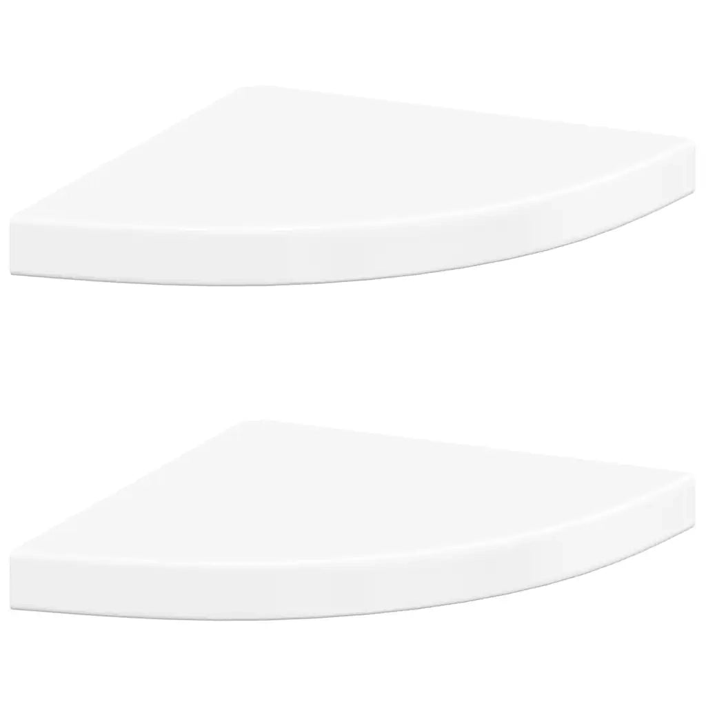 Scaffali Angolari a Parete 2 pz Bianco Lucido 35x35x3,8 cm MDF 323908