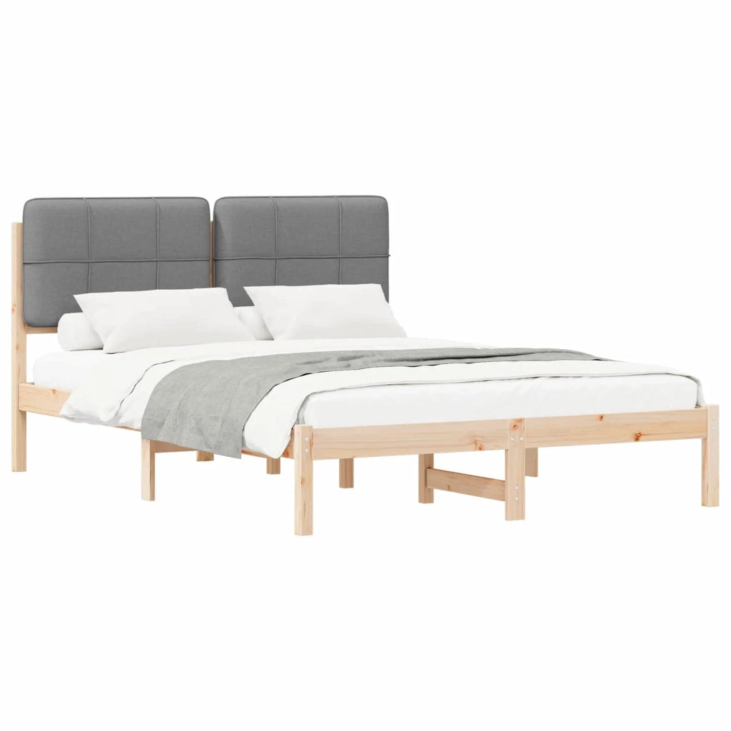 Letto con Testiera Rivestita Grigio chiaro 140 x 200 cm 877974