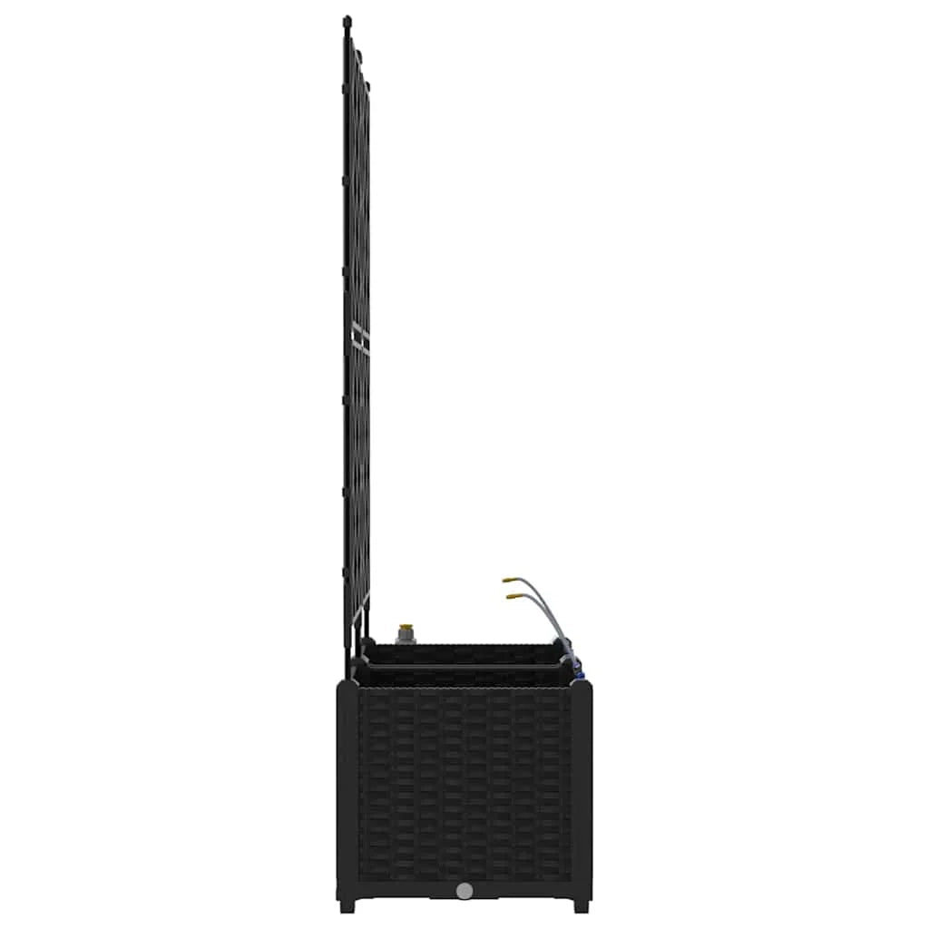 Set di 2 pratiche fioriere da giardino 80 x 40 x 142 cm con sistema di irrigazione stile moderno acciaio nero 02_0058549