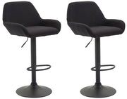 Set 2 Sgabelli Braga in tessuto nero,nero