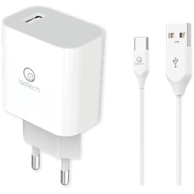 CARICABATTERIA SMARTPHONE RAPIDO LS-N LOSTECH - TYPE-C  BIANCO VOLT 220 + CAVO CM 100- 3 pezzi