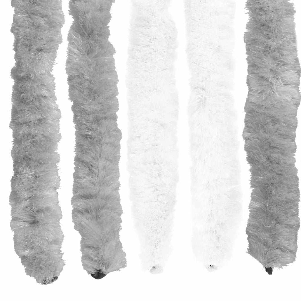 Tenda per insetti in chenille Grigio e Bianco 100 x 220 cm 42034458
