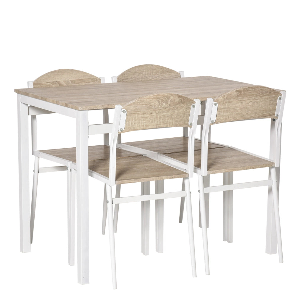 Set da pranzo 5 pezzi 100 x 63 x 76,5 cm in MDF grigio chiaro e bianco