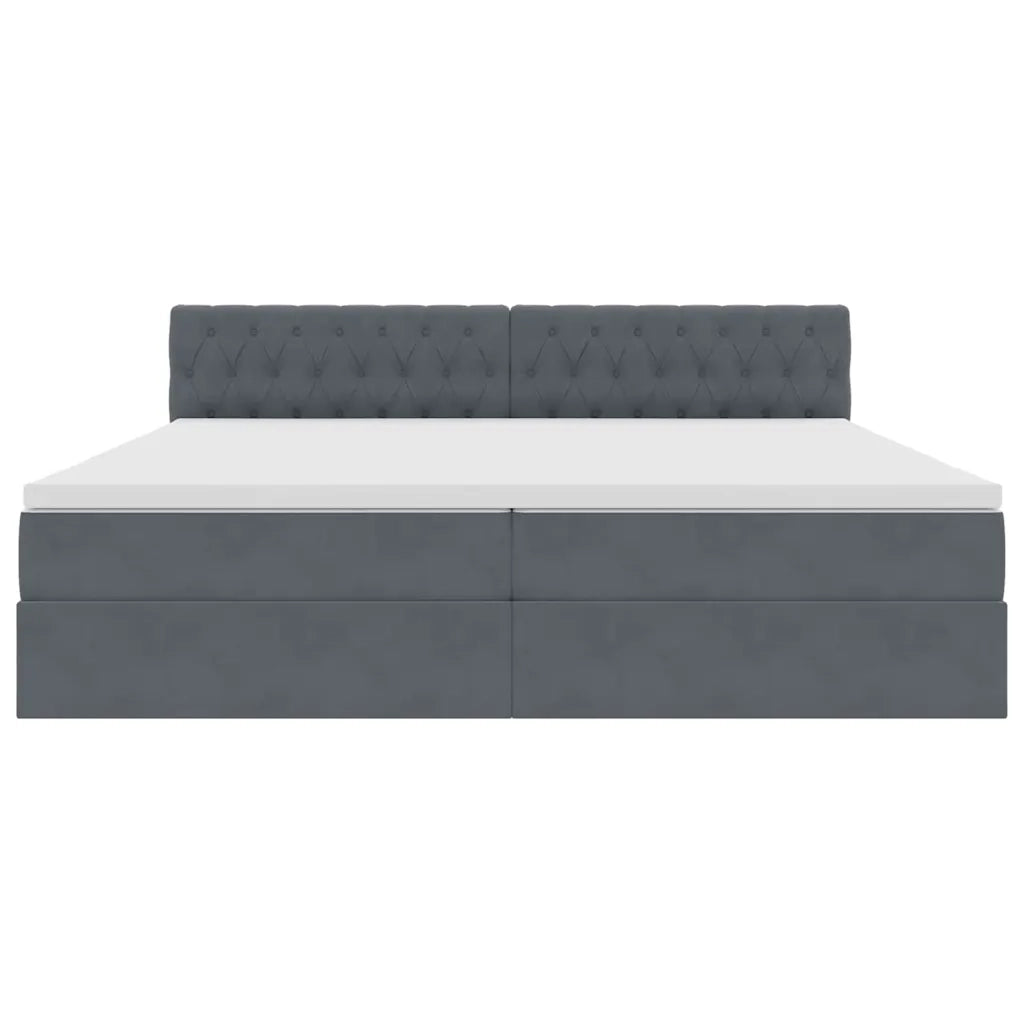 Letto con Contenitore Grigio scuro 200 x 200 cm Velluto