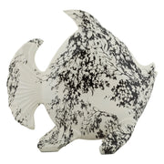 Scultura decorativa a forma di pesce in poliresina bianco e nero