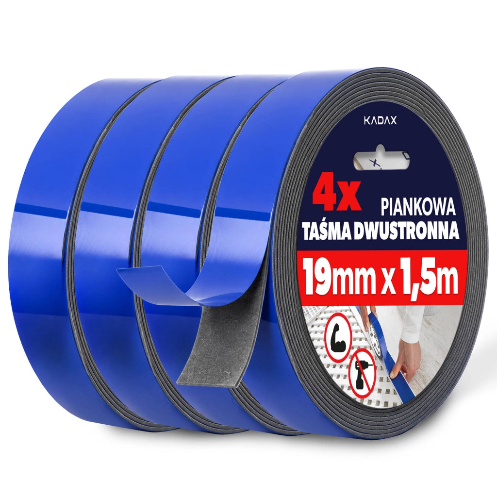 KADAX Dwustronna taśma piankowa PE 19mm x 1,5m P14
