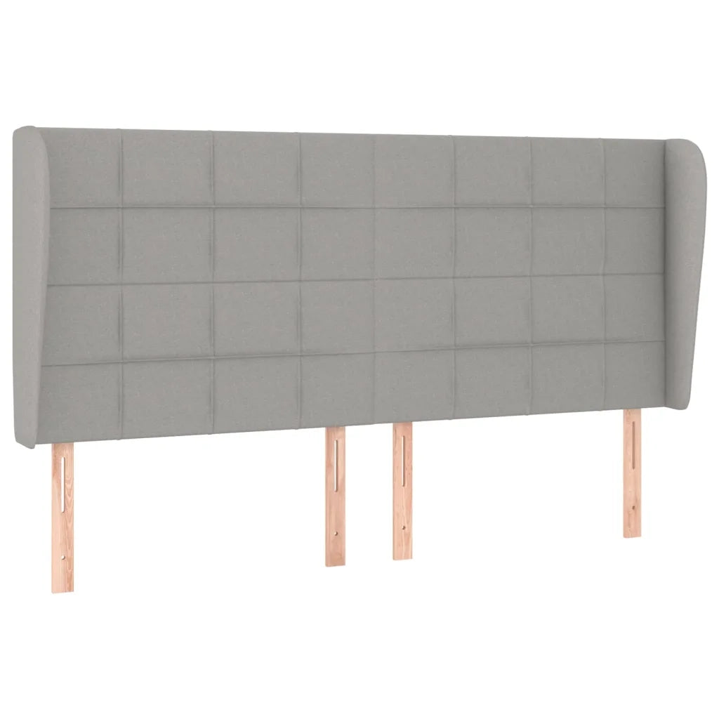 Testiera ad Orecchio-Testata con Orecchie Grigio Chiaro 203x23x118/128 cm in Tessuto 730341