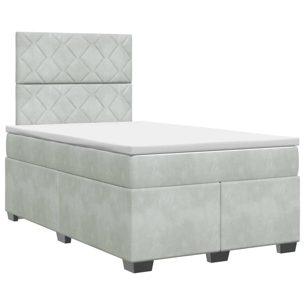 Letto box spring con materasso Grigio Chiaro 120 x 200 cm 3453626