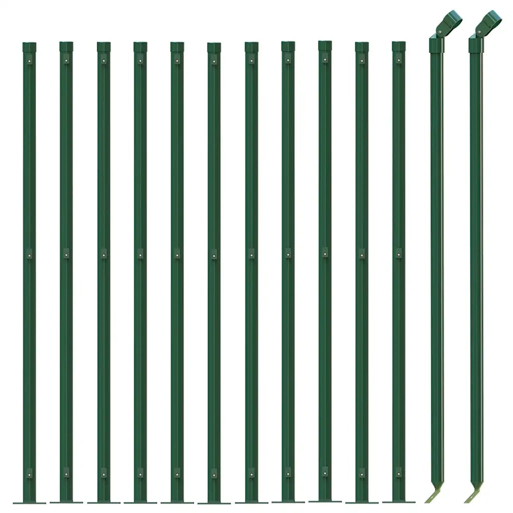 Recinzione da Giardino | Recinzione a Rete con Flangia Verde 1,1x25 m