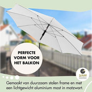 Ombrellone per balcone Rethink 200cm grigio scuro - Sostenibile e inclinabile con fodero