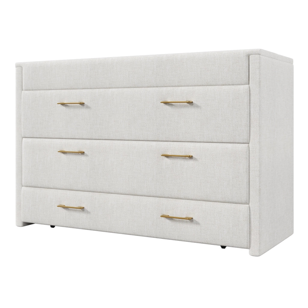 Letto a scomparsa 140x200 cm mobile con cassetto e porte USB e Type C in lino beige