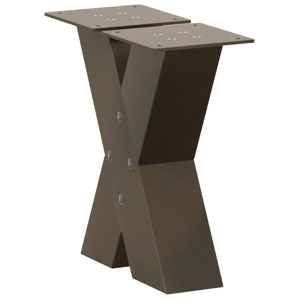 Gambe per Tavolino da CaffÃ¨ a Forma di X 2 pz Acciaio Naturale 40x(30-31) cm Acciaio