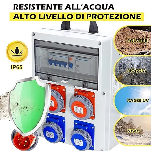 QUADRO DI DISTRIBUZIONE 220V/380V CON PULSANTE DI EMERGENZA IDEAL STAR cm 330X220X150 - IDEAL STAR