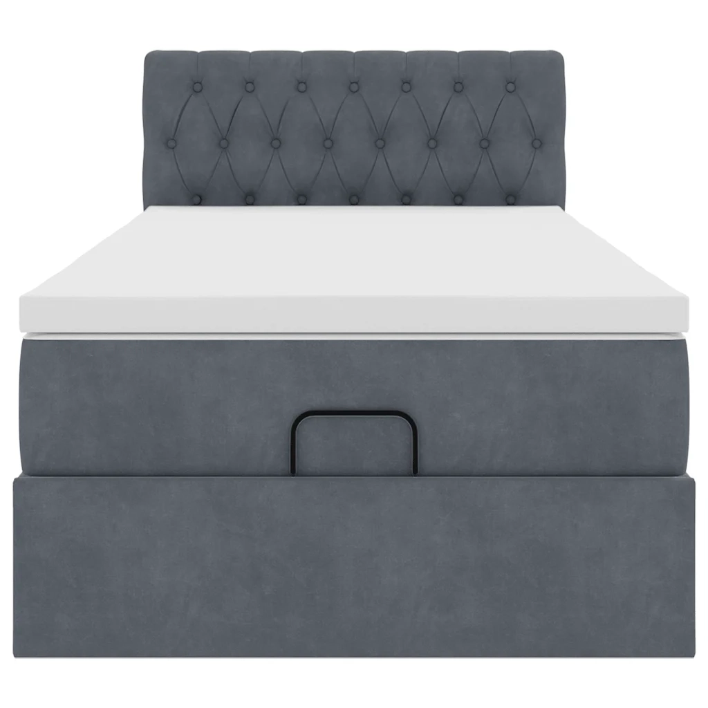 vidaXL Struttura Letto Pouf con Materasso 90x200 cm in Velluto