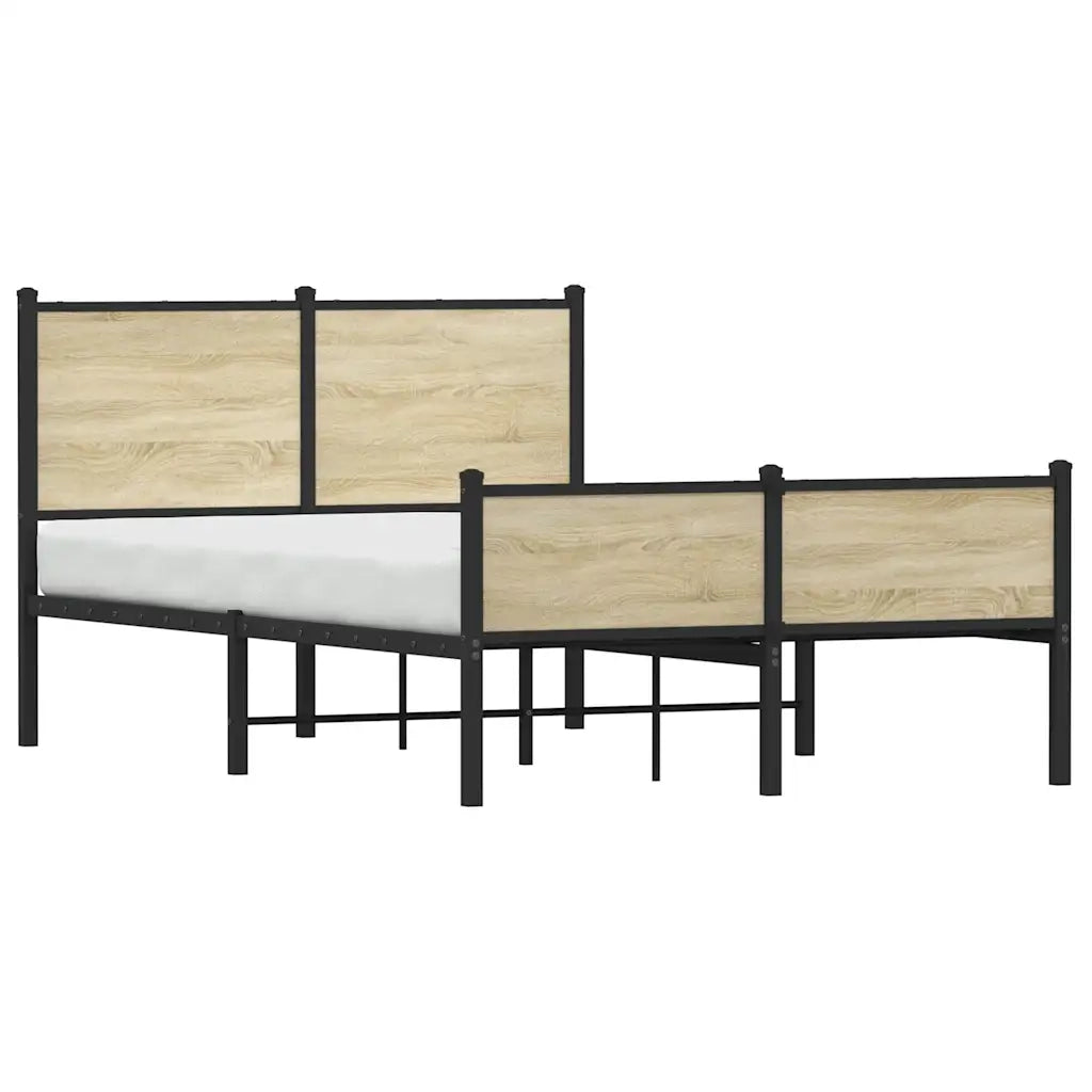 Giroletto senza Materaso in Metallo Rovere Sonoma 120x190 cm 4007901