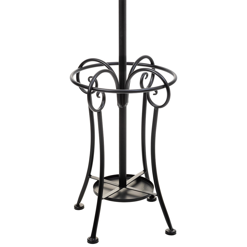 Appendiabiti con portaombrelli in ferro battuto nero 26x26x178h cm