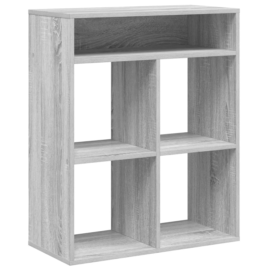 Libreria-Scaffale per Libri-Mobile di Stoccaggio Grigio Sonoma 66x31x80 cm in Legno Multistrato