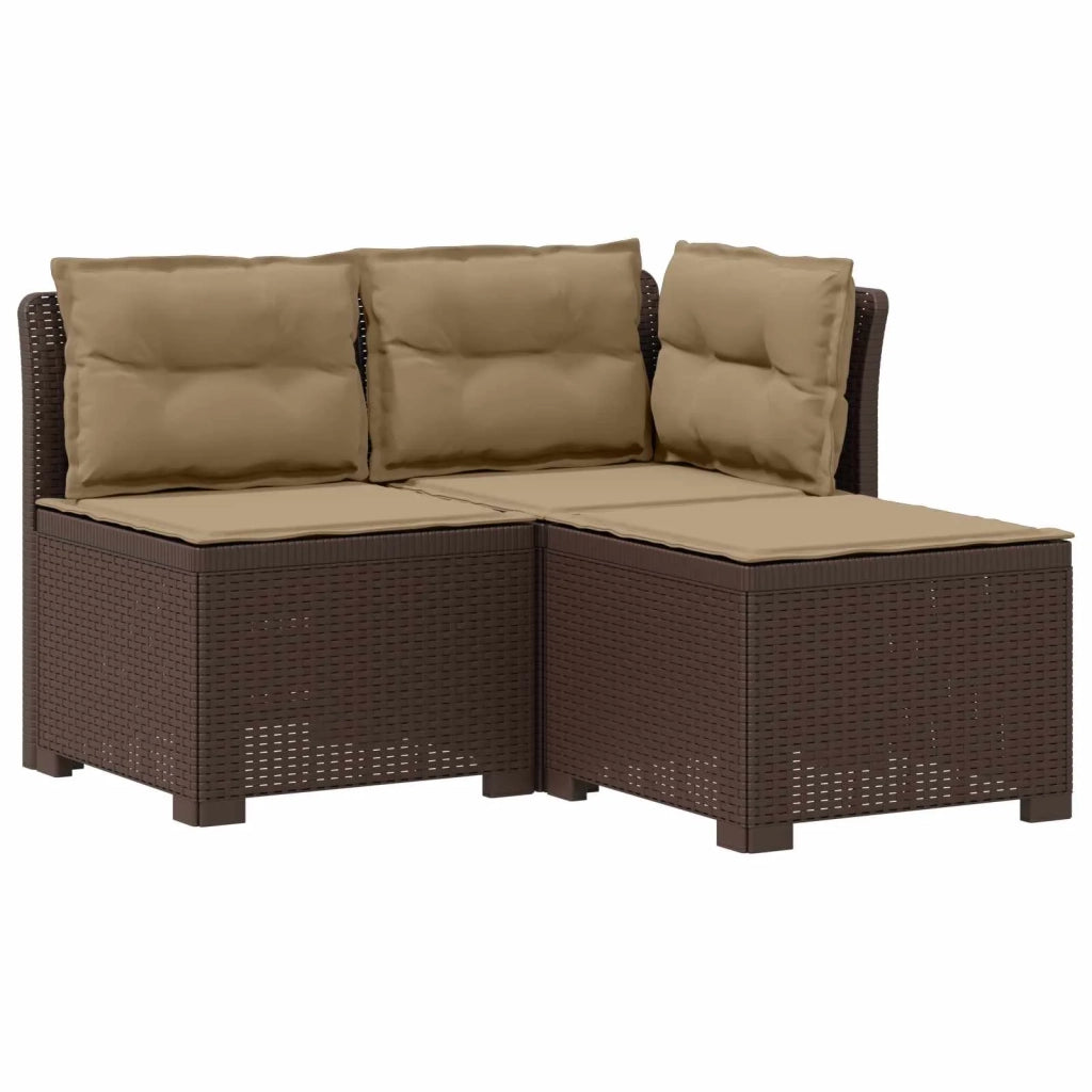 Divano da giardino 3 posti con cuscini in look rattan PP 8011910