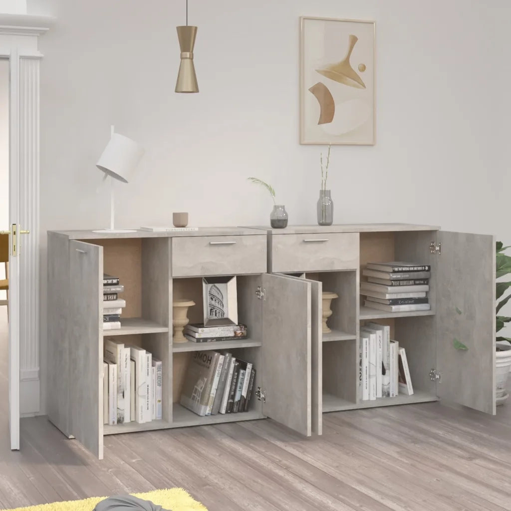 Credenza Grigio Cemento 160x36x75 cm in Legno Multistrato 3074931
