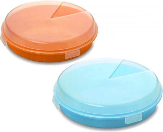 Set di 2 teglie per torte / omelette / coperchi con diametro di 26 cm, blu turquesa e arancione