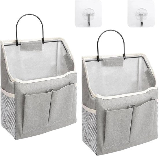 Organizzatore appeso 2 pezzi pieghevole con contenitori per cucina e bagno campeggio