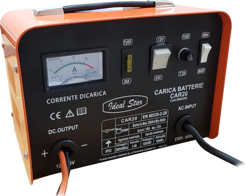 CARICABATTERIA 'CAR 20'  Tensione 12/24 V - CARDINALE