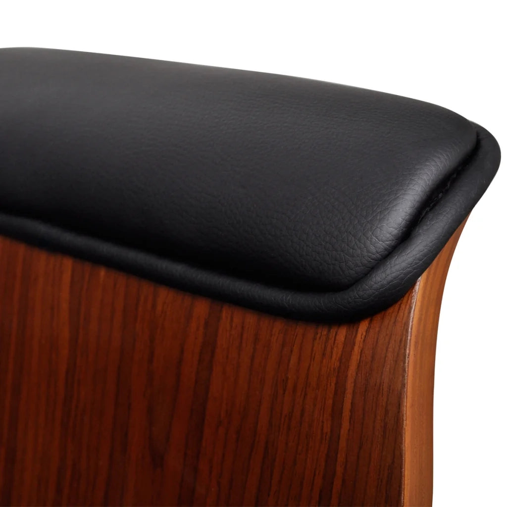 Sedia girevole da ufficio di lusso con braccioli ergonomici in legno e nero 0502022