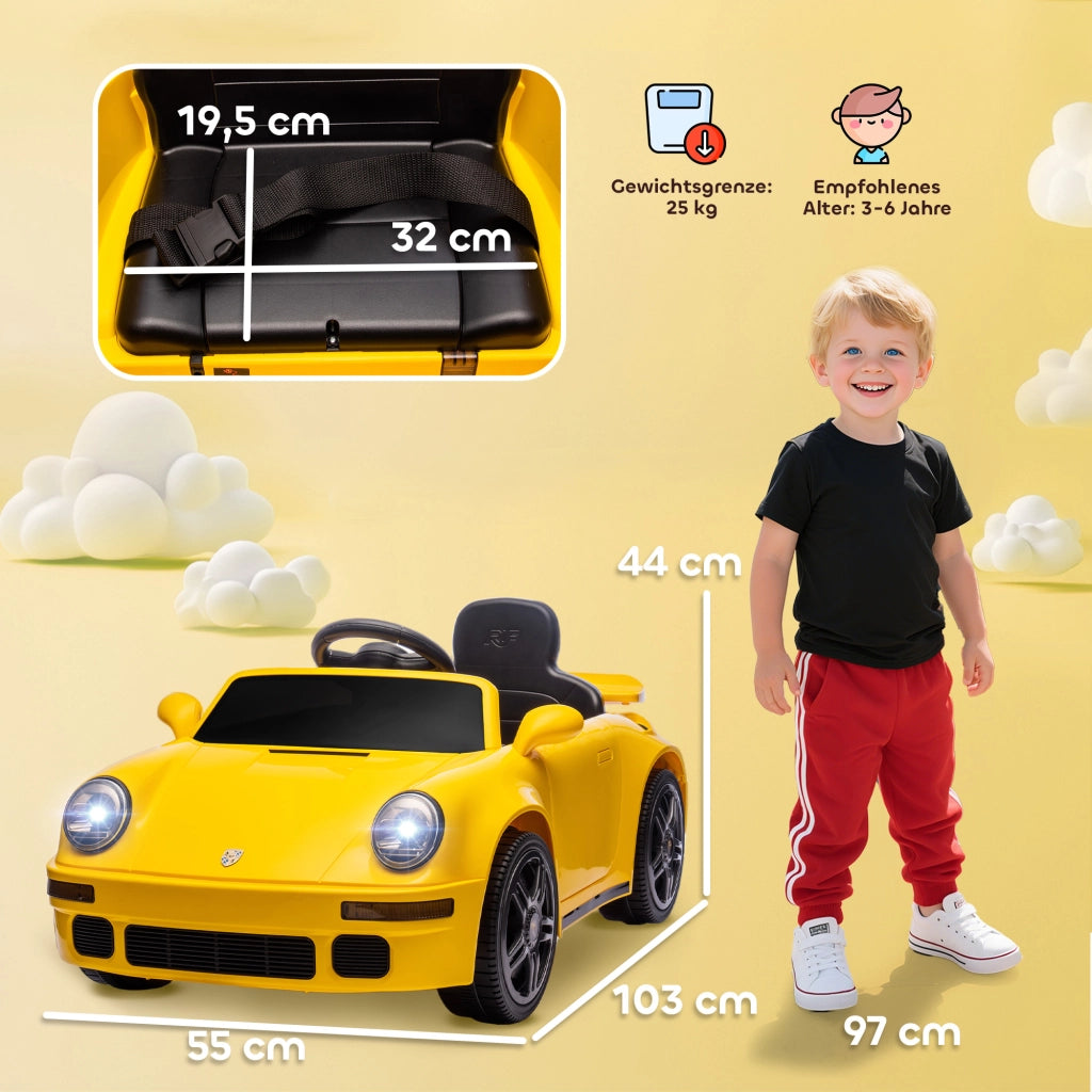 Auto Elettrica per Bambini ¨C zephmum ¨C Giallo, 12V