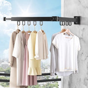 Kledingrek a Parete con 12 Ganci per Balcone, Bagno, Camera da Letto e Vestibolo, 90cm, Estensibile e Ripiegabile