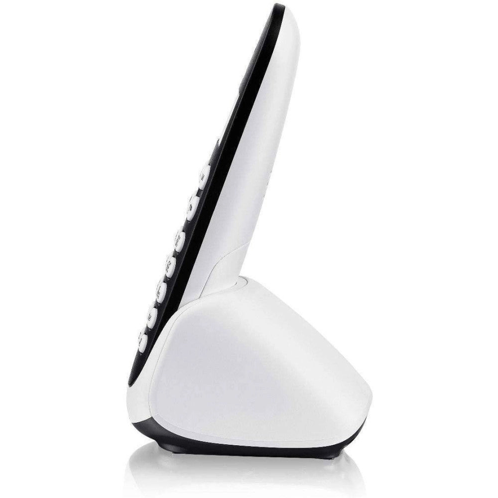 Trade Shop - Telefono Cordless Brondi Adara Bianco Nero Retroilluminato Con Sveglia Vivavoce -
