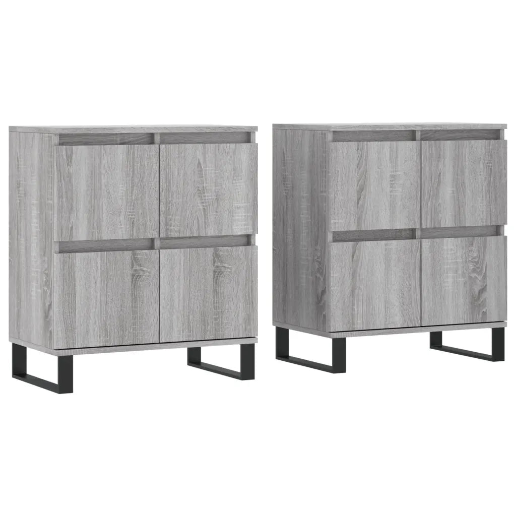 Credenze 2 pz Grigio Sonoma in Legno Multistratocod mxl 77500