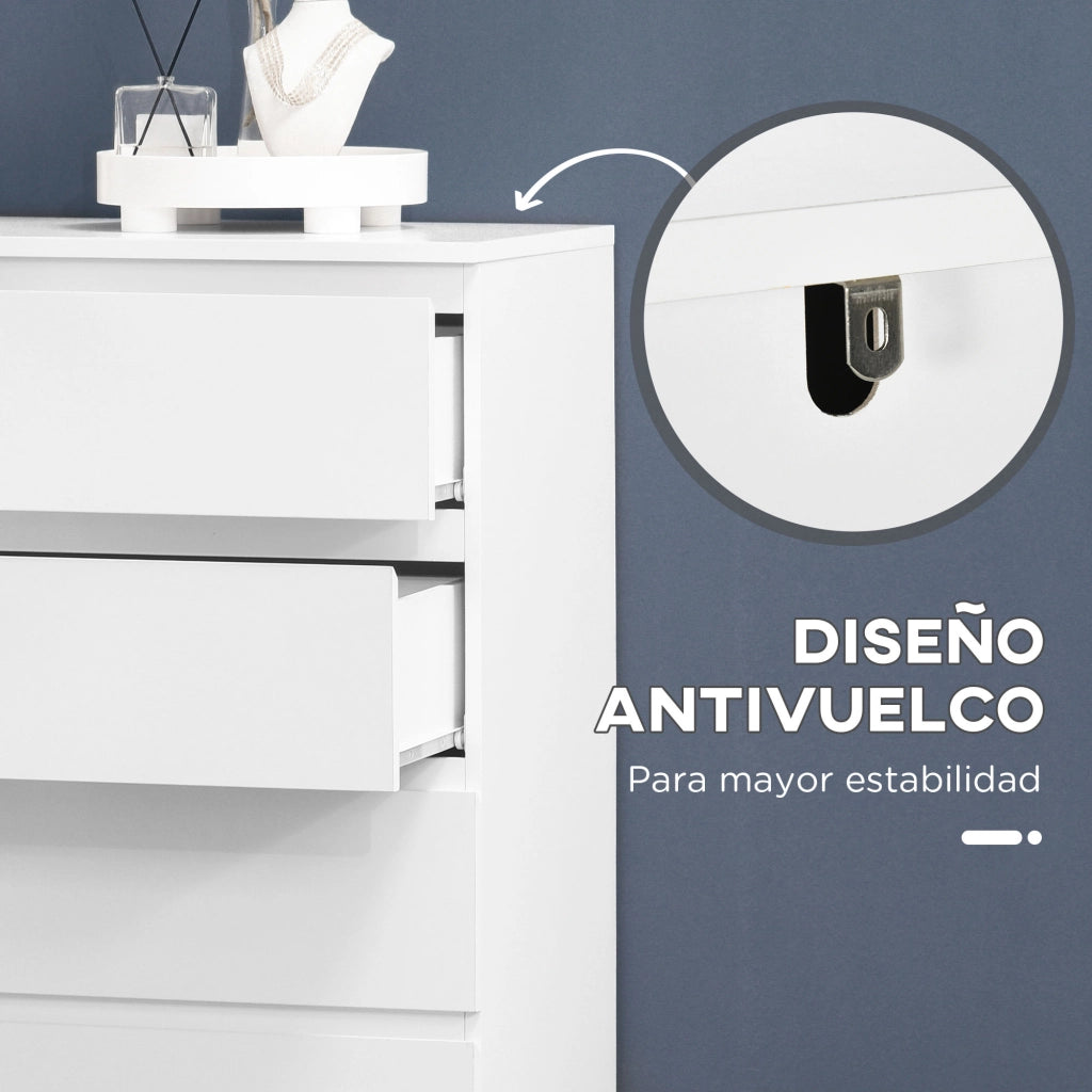 Cassettiera Moderna con 6 Cassetti ¨C Zephmum ¨C 80x39x115 Bianco