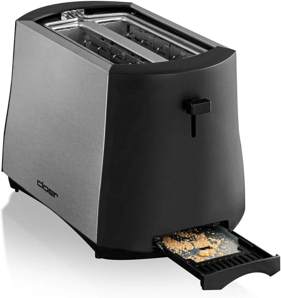 Cloer 3419 tostapane 2 fetta/e 900 W Nero, Acciaio inossidabile