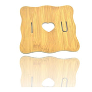 Trade Shop - Base Sotto Pentola Casseruola Piatto In Legno Fantasia I Love You 17x17cm -