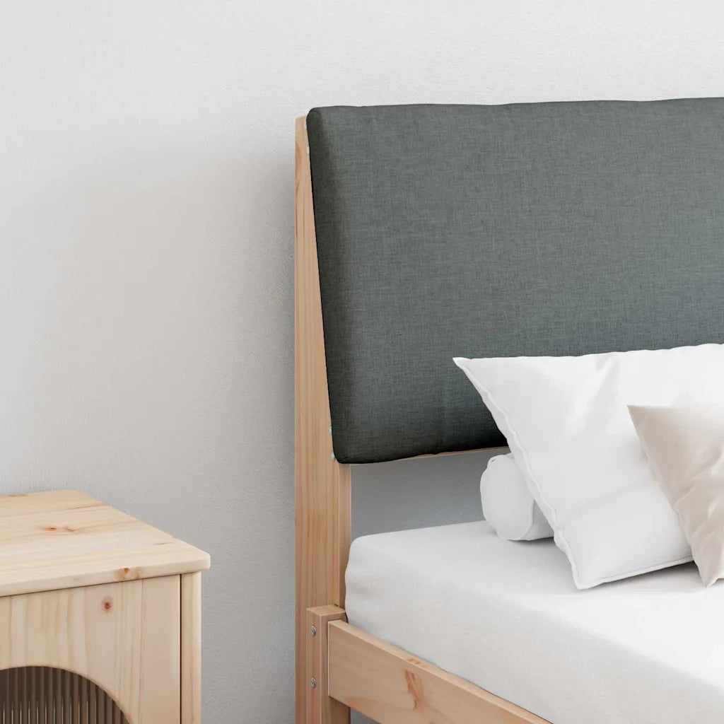 Testiera imbottita Grigio scuro 180 cm Pino massello