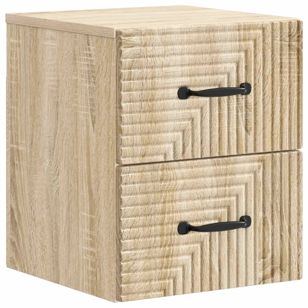Mobiletto da notte a muro Rovere Sonoma 34,5 x 33 x 40 cm