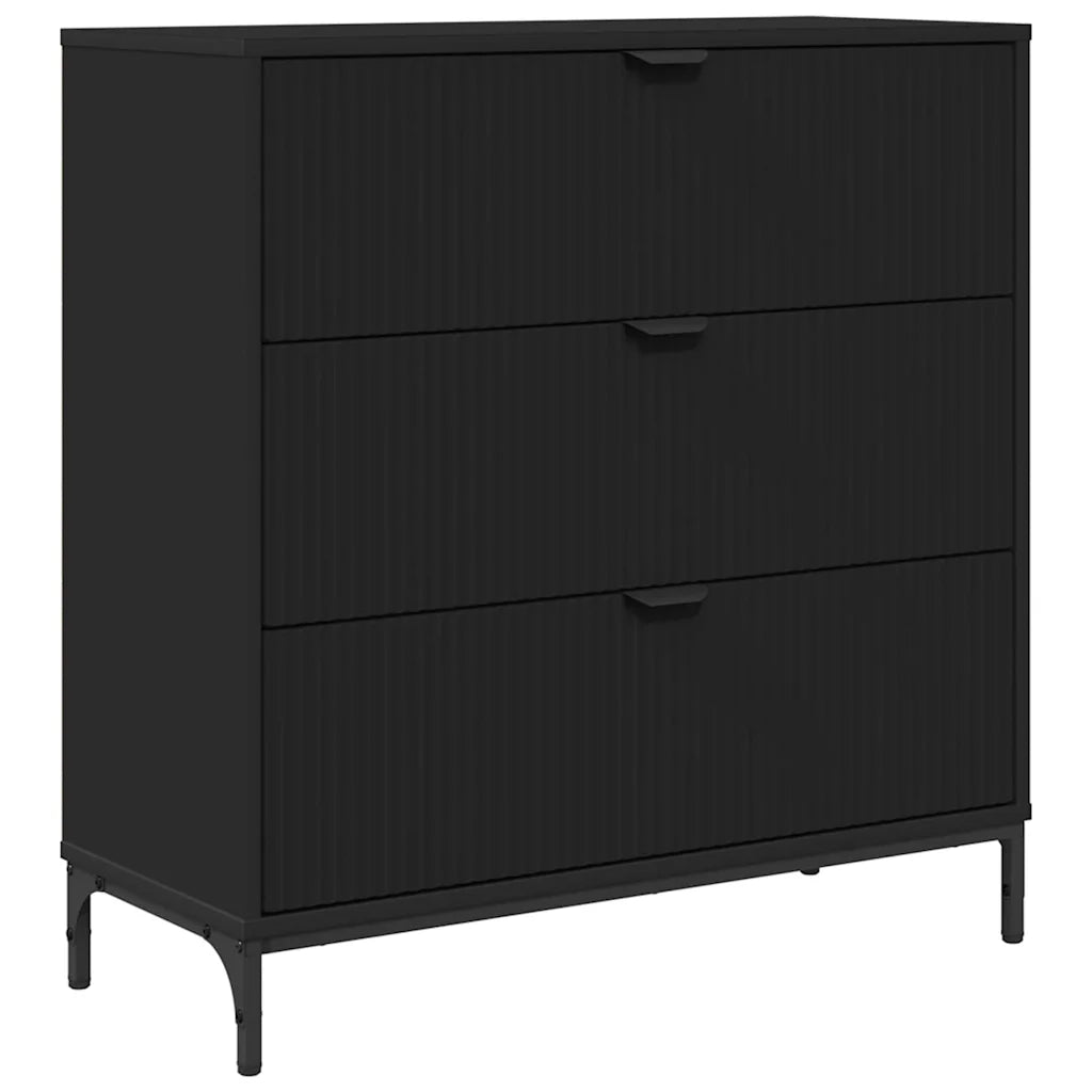Credenza con Cassetto-Buffet-Armadio da cucina Nero 79.5 x 33 x 82 cm Legno multistrato