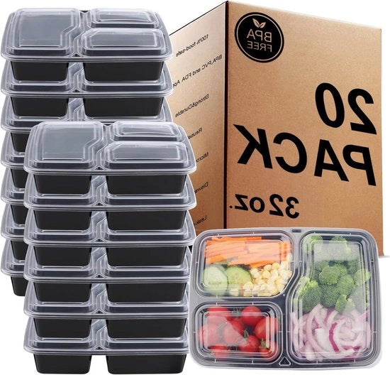 Contenitori per la preparazione dei pasti - BPA libero - 20 pezzi