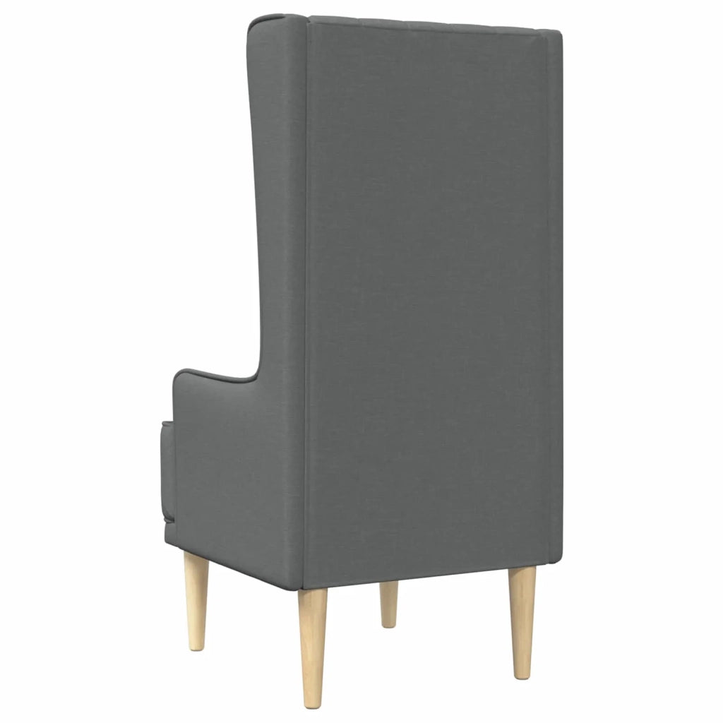 Sedia a schienale alto trapuntata a bottoni Grigio Scuro 42042480