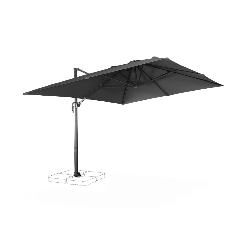 Ombrellone rettangolare, 3x4m, grigio