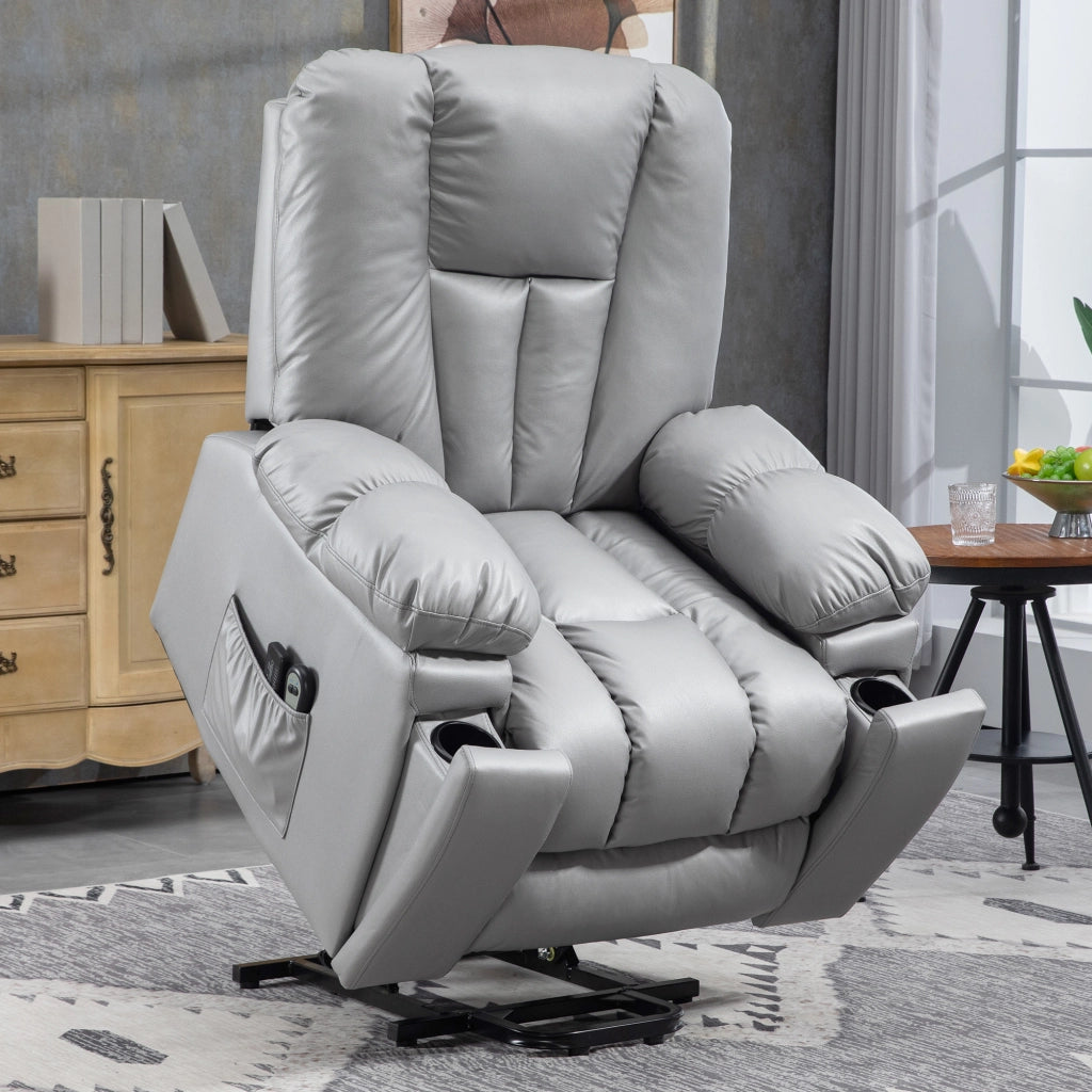 Poltrona massaggiante reclinabile ¨C zephmum ¨C Grigio scuro 94x96x106