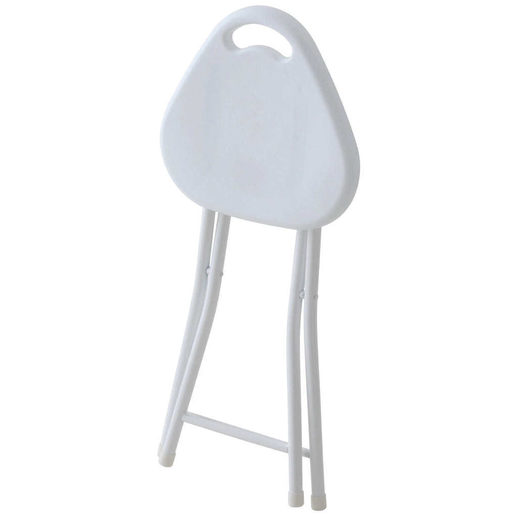 SGABELLO IN ABS E METALLO BIANCO PIEGHEVOLE