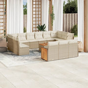 Set Divani da Giardino 14pz con Cuscini in Polyrattan Beigecod mxl 114891
