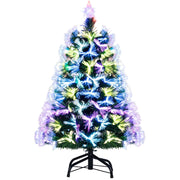 Albero di natale artificiale pre-illuminato 93 punte di ramo, Albero di natale in fibra ottica da 95 cm Verde-Alberi di Natale